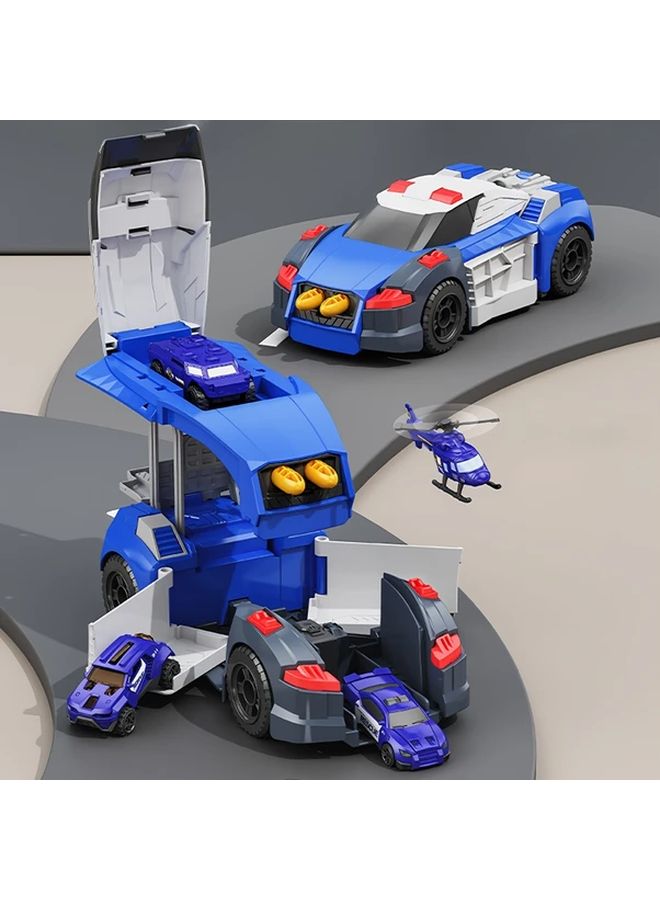 5 في 1 لعبة سيارة شرطة متحولة مع طائرة هليكوبتر ومركبة تجميع افعلها بنفسك - Image 1